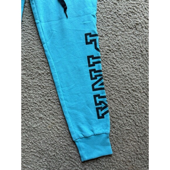 Victoria's Secret Pink Jogger Sweatpants, XS Teal Blue Black LOGO - Picture 2 of 5